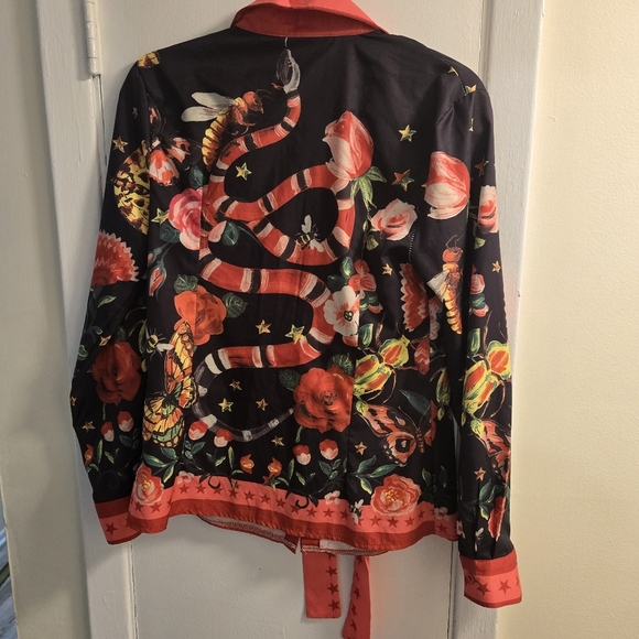 CBR Floral and Butterfly Print Blouse - Red and Black - Picture 5 of 6
